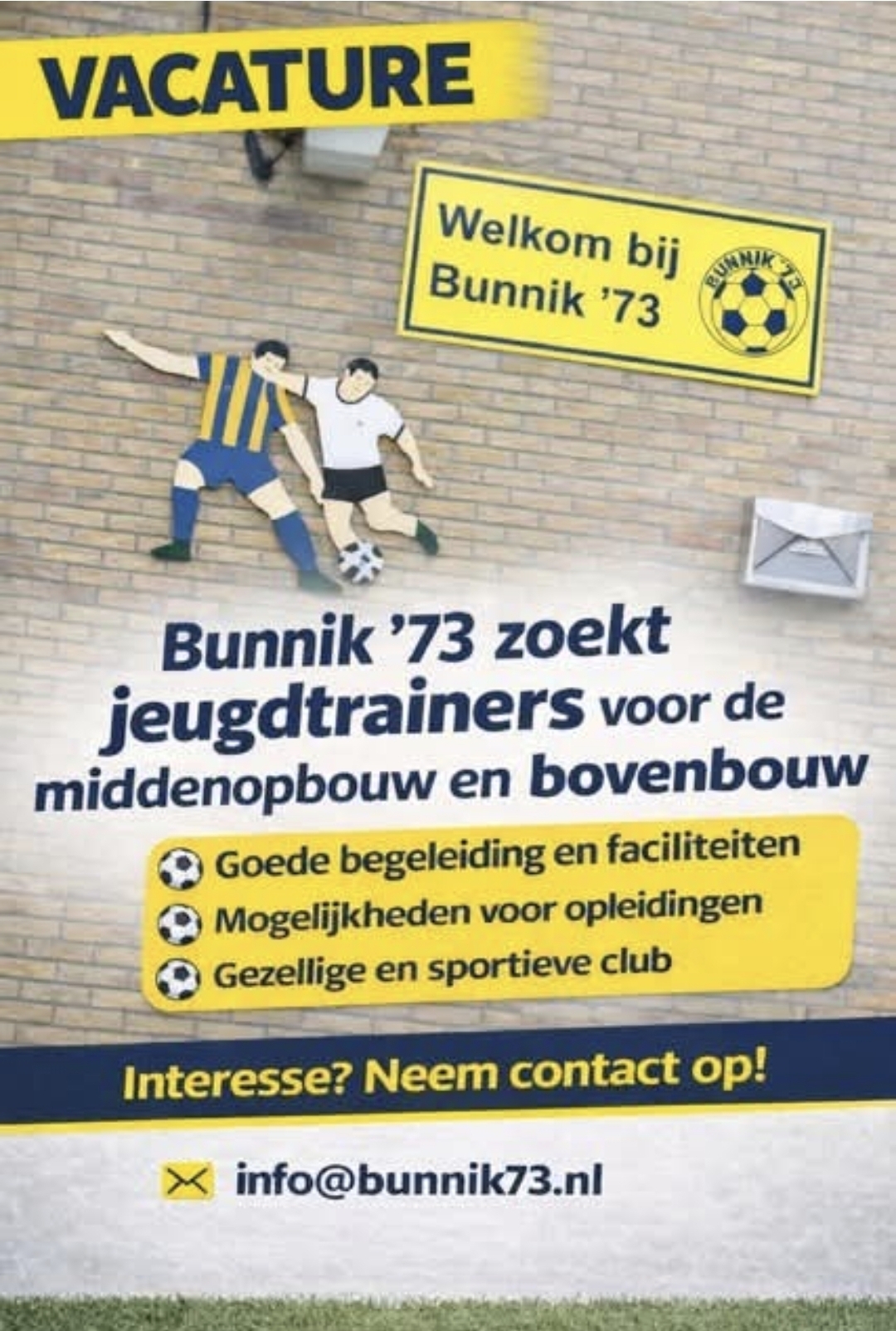 Bunnik'73 zoekt jeugdtrainers!