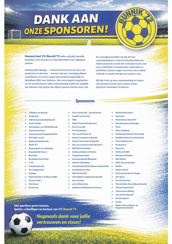 Sponsors bedankt